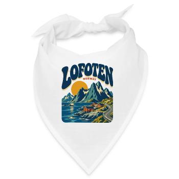 Lofoten Norway Retro Travel - Bandana - Weiß - Vorne