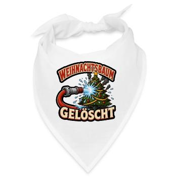 Weihnachtsbaum gelöscht Feuerwehr lustig Shirt - Bandana - Weiß - Vorne