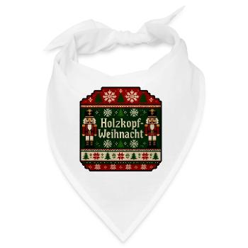 Holzkopf Weihnacht Ugly Sweater Strickmuster Shirt - Bandana - Weiß - Vorne