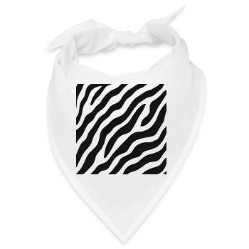 Schwarz-weiße Zebrastreifen – abstraktes Muster - Bandana - Weiß - Vorne