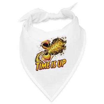Time Is Up – Explodierende Sanduhr Comic Style    - Bandana - Weiß - Vorne