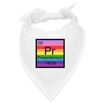 Praseodymium Pride - Bandana - Weiß - Vorne