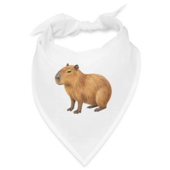 Capybara-Tierzeichnung mit Buntstiften - Bandana - Weiß - Vorne