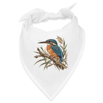 Königsfischer Aquarell Naturdesign - Bandana - Weiß - Vorne