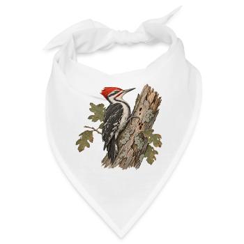 Kiefernspecht im Herbstlaub - Bandana - Weiß - Vorne
