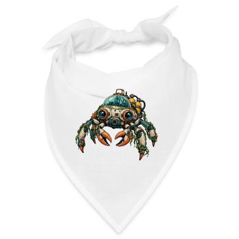 Steampunk-Krabbe Unterwasserhelm - Bandana - Weiß - Vorne