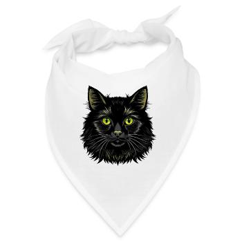 Flauschiges Katzengesicht - Bandana - Weiß - Vorne