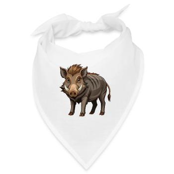 Wildschwein - Bandana - Weiß - Vorne