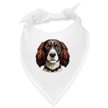 Springer-Spaniel-Hundekopf - Bandana - Weiß - Vorne