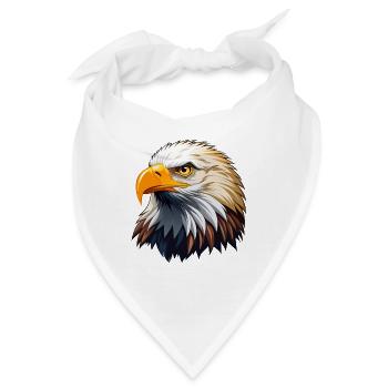 Kopf des Weißkopfseeadlers - Bandana - Weiß - Vorne