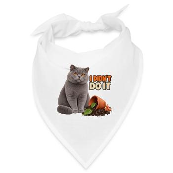 I Didn't Do It – Unschuldige Katze - Bandana - Weiß - Vorne