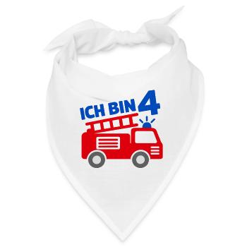 Ich bin 4 Feuerwehr - Bandana - Weiß - Vorne