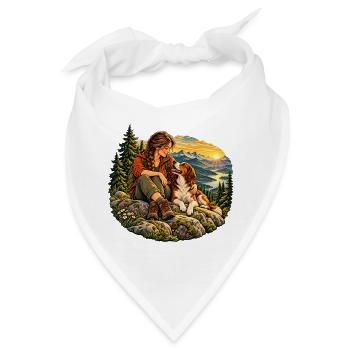 Wanderin mit Hund - Bandana - Weiß - Vorne