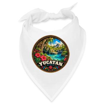 Yucatan Mexiko Maya Pyramide Dschungel Urlaub - Bandana - Weiß - Vorne