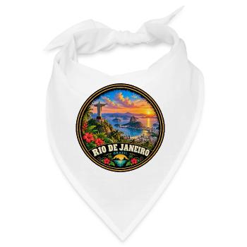Rio de Janeiro Brasilien Stadt Küste Sonnenunterga - Bandana - Weiß - Vorne