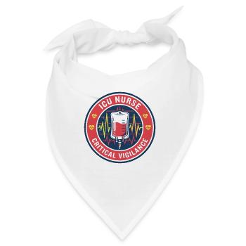 Intensivpfleger-Intensivpfleger-Vitalmonitor-Badge-Geschenk - Bandana - Weiß - Vorne
