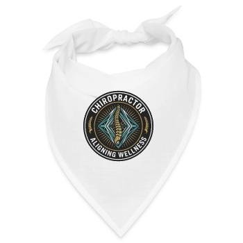 Chiropraktiker Ausrichtung Wellness-Wirbelsäulenabzeichen Geschenk - Bandana - Weiß - Vorne