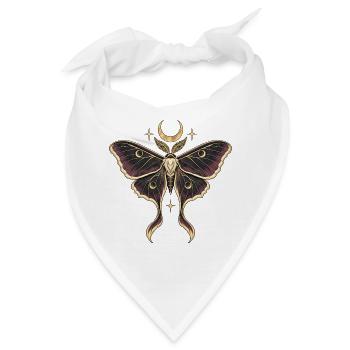 Mondmotte – Gothic Art mit Sternen - Bandana - Weiß - Vorne