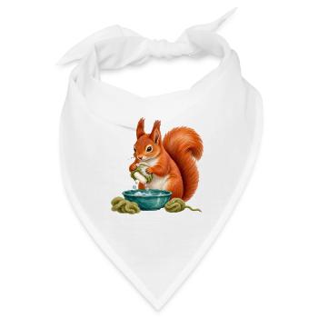 Eichhörnchen filzt eine Seife - Bandana - Weiß - Vorne
