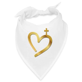 Christliches Kirchenkreuz - Bandana - Weiß - Vorne