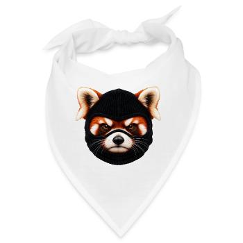 Roter Panda mit Sturmhaube – Freches Tiermotiv - Bandana - Weiß - Vorne