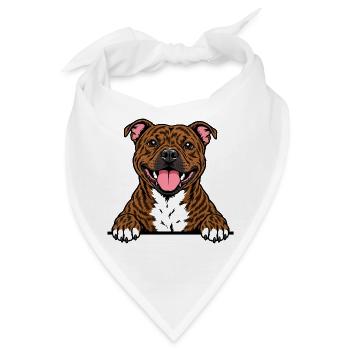 Staffordshire Bull Terrier - Bandana - Weiß - Vorne