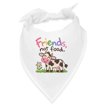 Friends Not Food Cute Cow - Bandana - Weiß - Vorne