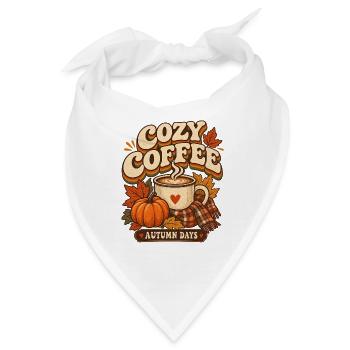 Cozy Coffee Autumn Days T-Shirt Retro Gemütlich - Bandana - Weiß - Vorne