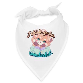 Roter Panda mit Herz - Bandana - Weiß - Vorne