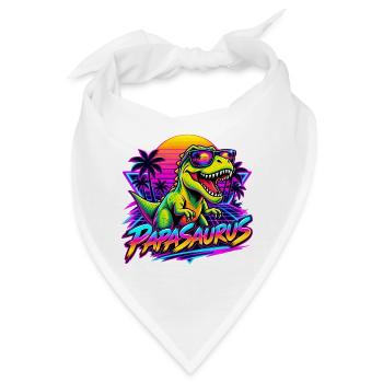  Papasaurus Dinosaurier Sonnenbrille Retro 80er - Bandana - Weiß - Vorne