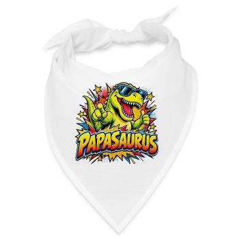  Papasaurus Dinosaurier T-rex Comic Buch Pop Art - Bandana - Weiß - Vorne