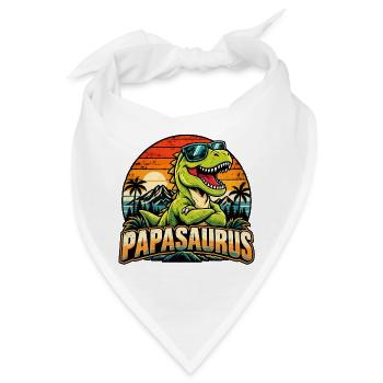  Papasaurus Dinosaurier T-rex Retro - Bandana - Weiß - Vorne