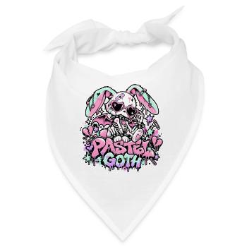  Pastell Goth Skelett Häschen Kaninchen - Bandana - Weiß - Vorne