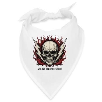 Dreh es lauter, bis es weh tut – Skull Rock & Ca - Bandana - Weiß - Vorne
