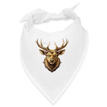 Männlicher Elch-Bullenkopf-Mount - Bandana - Weiß - Vorne