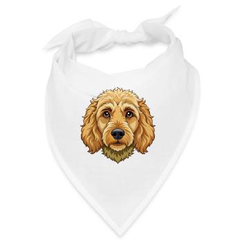 Goldendoodle-Hundekopf - Bandana - Weiß - Vorne