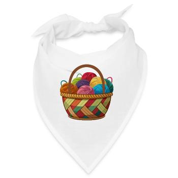 Korb mit Garnstricken Häkeln - Bandana - Weiß - Vorne