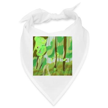 Waldlandschaft in Grüntönen - Bandana - Weiß - Vorne