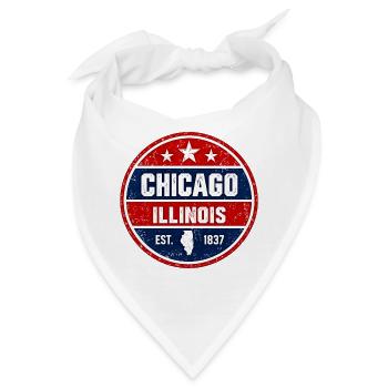 Chicago - Illinois - 1837 - United States  America - Bandana - Weiß - Vorne