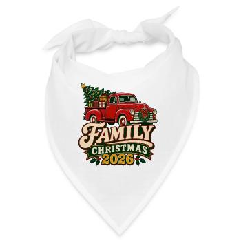 Familien-Weihnachts-2026 Vintage-Truck - Bandana - Weiß - Vorne