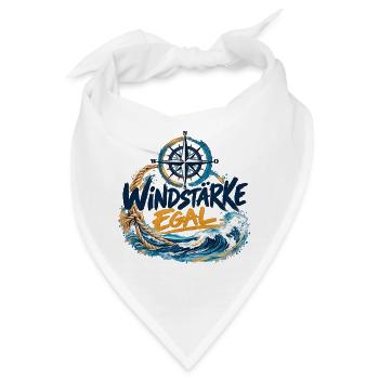 Windstärke Egal – Kompass und Wellen - Bandana - Weiß - Vorne