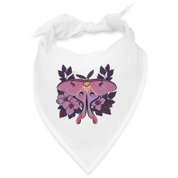 Pink Moon Moth im Blumenrahmen - Bandana - Weiß - Vorne