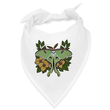 Üppiger Mondfalter zwischen gelben Blüten - Bandana - Weiß - Vorne