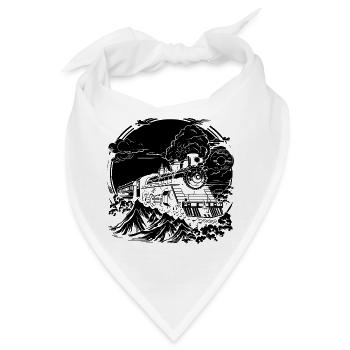 Eisenbahn Zeichnung - Bandana - Weiß - Vorne