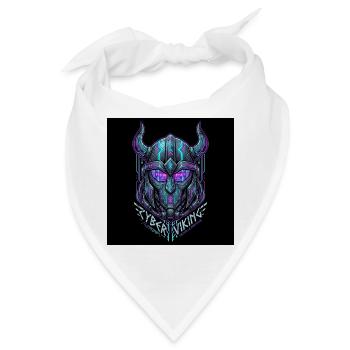Cyberpunk Viking Helm - Bandana - Weiß - Vorne