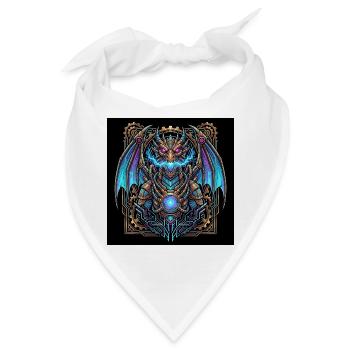 Mechanical Steampunk Dragon - Bandana - Weiß - Vorne