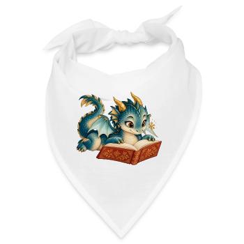 Blaues Drachen-Lesebuch - Bandana - Weiß - Vorne