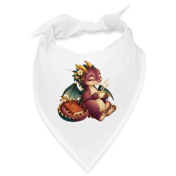 Süßer Drachentee und Buch - Bandana - Weiß - Vorne