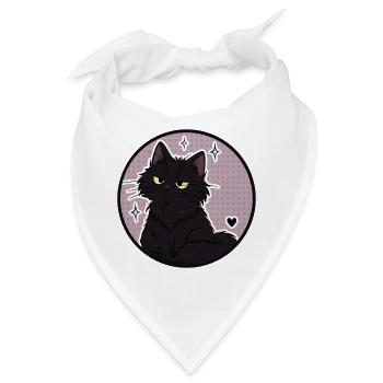 Mitternachtskatze im Sparkle Circle - Bandana - Weiß - Vorne