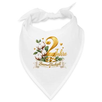 2.Hochzeitstag , 2 Jahre , Baumwollhochzeit  - Bandana - Weiß - Vorne